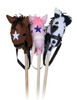 Child's Stick Horse in Brown, Pink, and Black & White