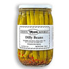 Annie’s Kitchen Dilly Beans. Amish made in PA in a 16 ounce  jar. Order online from Harvest Array.