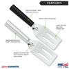Features of the Silver Brushed Aluminum Rada Spatula in Silver Handle only.