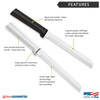 Rada 6" Bread knife Black and Silver Handle Features from Harvest Array