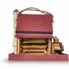 Amish-made red grist mill wooden birdhouse for your outdoor bird feeding experience.