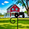 Garden Flag Holders with Decorative Emblem - Tractor