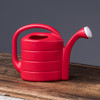 Red Two-Gallon Watering Can has water level marks embossed on the outside of the can from Harvest Array