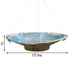 Dimensions of the french blue Hanging Ceramic Bird Baths