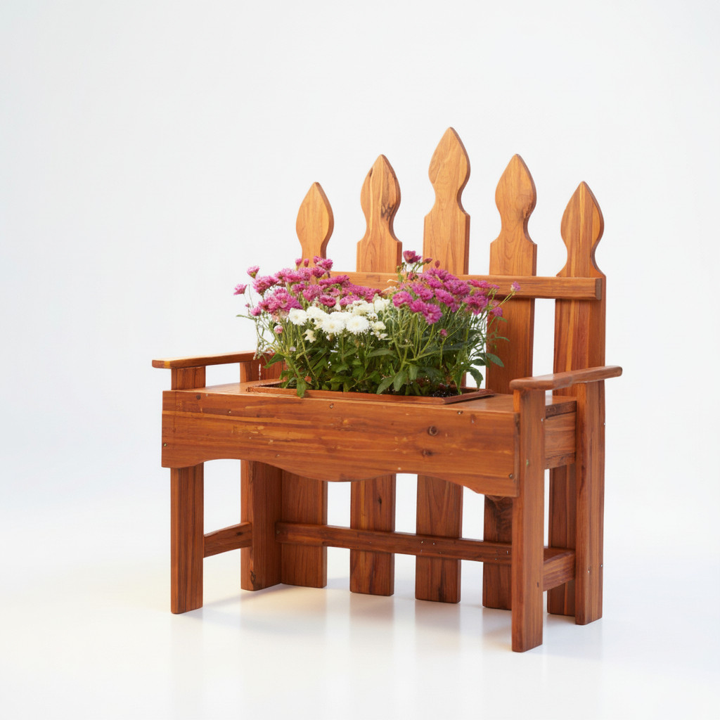 M & M Enterprises Bench Planter