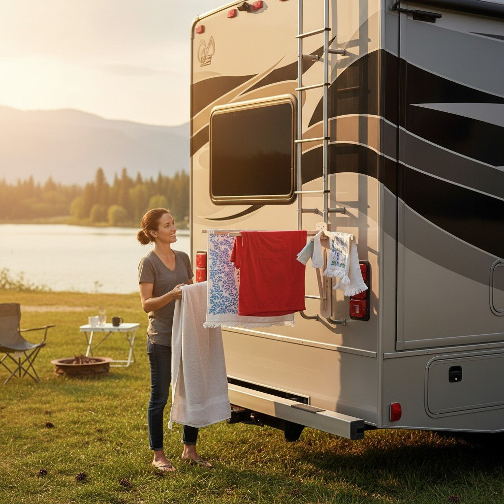 Camper Clothes Drying Rack with 8 Arms – Portable RV Laundry Air Dryer ...