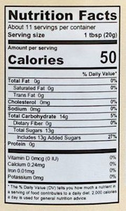 Fishers Garlic Jam Nutrition Facts