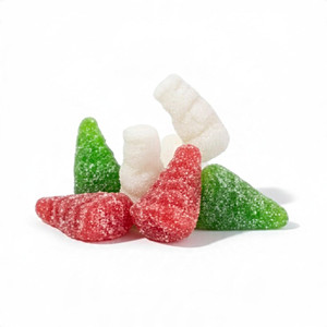 Albanese Bulk Christmas Gummi Trees and Snowmen  with sanding sugar for snow.