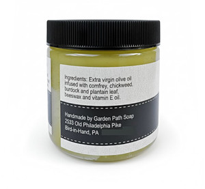 Garden Path All-Purpose Healing Salve  label of ingredients