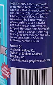 Ingredient Label for the Callahan's Original Calabash Cocktail Sauce