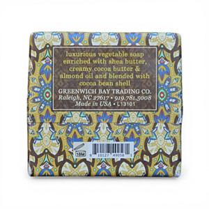 Almond Cocoa Butter vegetable soap back label.