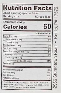 Annie's Kitchen Applesauce Nutrition information for our new 16.5 ounce jar.