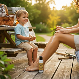 Harvest Array's Travel Size Bug Away Lotion by Garden Path Soap is ideal for a weekend hiking, camping, and picnic getaways.