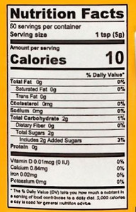 Nutrition Label on Fisher's Regular Sweet Mustard Style Dip in a 9.7 oz. jar from Harvest Array.