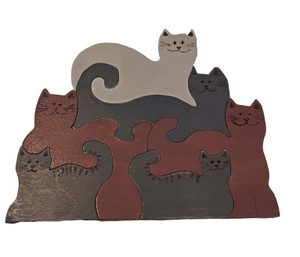 Pile of 6 Kitties Puzzle.  Shop harvestarray.com
