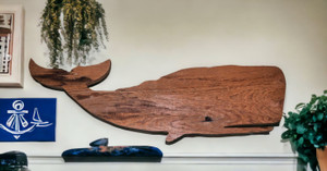 Reclaimed Cedar Moby Dick Wall Art - 25 x 8.5 Inches
