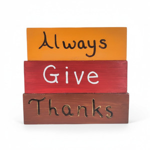 "Always Give Thanks" blocks decoration.  Handmade and hand painted.