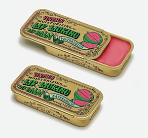 Watermelon Lip Licking Lip Balm in Vintage Slider Tins just like we had in Junior High School.