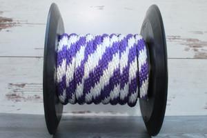Purple and White Solid Braided Multifilament Polypropylene Rope made by Troyers Rope