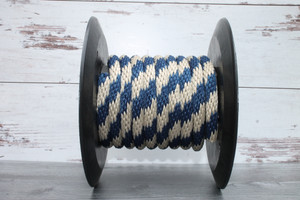 Navy and Tan Solid Braided Multifilament Polypropylene Rope