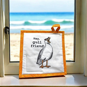 Hey Gull Friend Potholder/Hot Pad Handcrafted by a Woman Owned and Operated Small Business for Harvest Array.