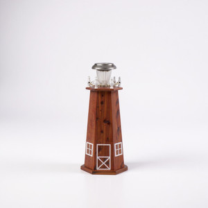 Solar Cedar Wooden Lighthouse 4 Ft | Amish Made Outdoor Lighthouse