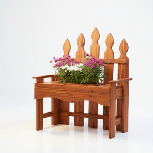 Amish Made 24 Inch Cedar Bench Planter