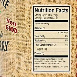 Nutrition Facts of Dutch Kettle Homemade Style Red Raspberry Jam.
