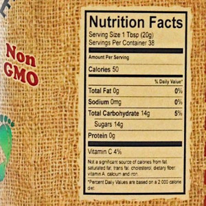 Nutrition Facts of The Dutch Kettle Homemade Style TOE Jam.