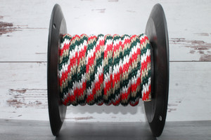 Red, Tan, White and Hunter Green Solid Braided Multifilament Polypropylene Rope From Troyer's Rope Company
