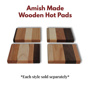 Amish Made Wooden Hot Pads in 4 Color variations. Each sold Separately from Harvest Array.