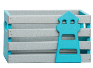 Light gray and aruba blue Handcrafted Amish Poly Crate