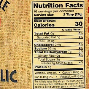 Nutrition Facts for a jar of Dutch Kettle Hot Pickled Garlic.