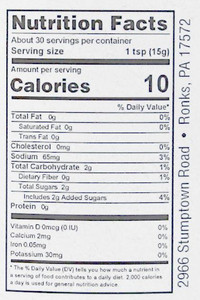 Annie's Kitchen Zucchini Relish Nutritional Facts