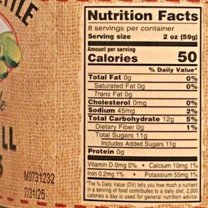 Nutrition Facts for our Home Style Sweet Dill Pickle Chips.