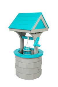 Light gray and aruba blue Small Wishing Well