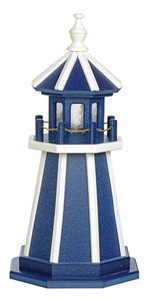 Patriotic Blue with White Trim Wooden Lighthouse - 2 Feet for Harvest Array 