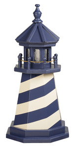 Cape Hatteras Lighthouse in Ivory and Patriotic Blue Wooden Lighthouse - 2 Feet 