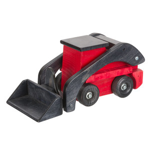 Red Wooden Toy Skid Loader