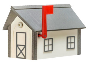 White and gray poly mailbox