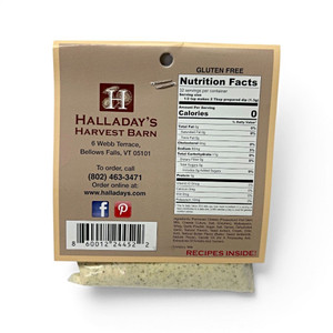 Nutrition and Ingredient info for Garlic Parmesan Dip & Cooking Blend from Halliday's for Harvest Array.