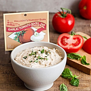 Garlic Tomato Basil Dip Mix and easily prepared made-ahead dip for a great appetizer before an Italian style dinner.