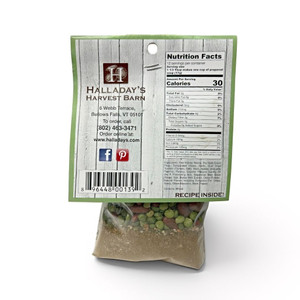 Nutrition and ingredient information for Halladay’s Farmhouse Minestrone Soup Mix.