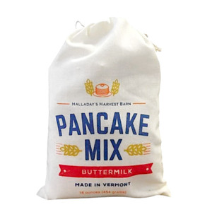 Buttermilk Pancake Mix by Halliday's. will arrive at your door from Harvest Array securely packed in this cute cloth 16 oz. drawstring bag. 