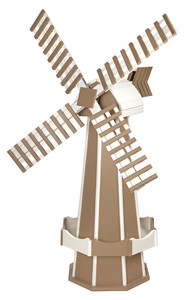 Large Size Weatherwood and White Poly Windmill by Sunrise Creations