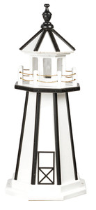 White with Black Trim Wooden Lighthouse - 3 Feet for Harvest Array 