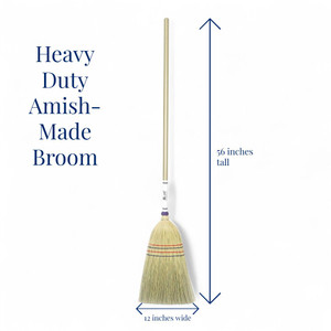 Dimensions of our Stoltzfus Heavy Duty Broom. Available at Harvest Array's online General Store.