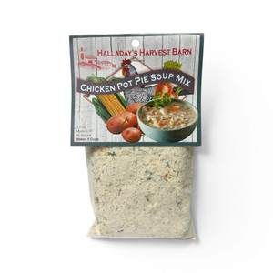 Halladay's Chicken Pot Pie Soup Mix is easy to make on busy week nights. Ready in 15 minutes. Stock the Pantry by ordering today from Harvest Array.