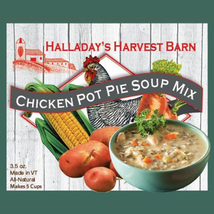 Halladay's Chicken Pot Pie Soup Mix is easy to make on busy week nights. Ready in 15 minutes. Stock the Pantry by ordering today from Harvest Array. 
