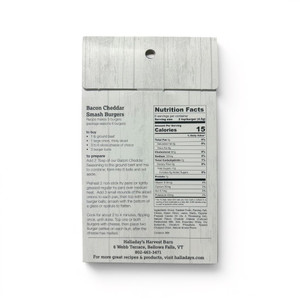 Recipe and Nutrition info for Halliday's Bacon Cheddar Smash Burger Blend. Order today online at Harvest Array.